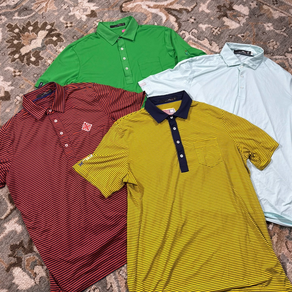 LOT OF 4 RLX RALPH LAUEN Polo Golf Shirts Mens L